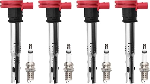 ENA Paquete de bobinas de encendido y bujía de platino para UF529 3.0L 4.2L compatible con Audi A6 A7 A8 Q5 Q7 S4 SQ5 Quattro VW Touareg Poreche