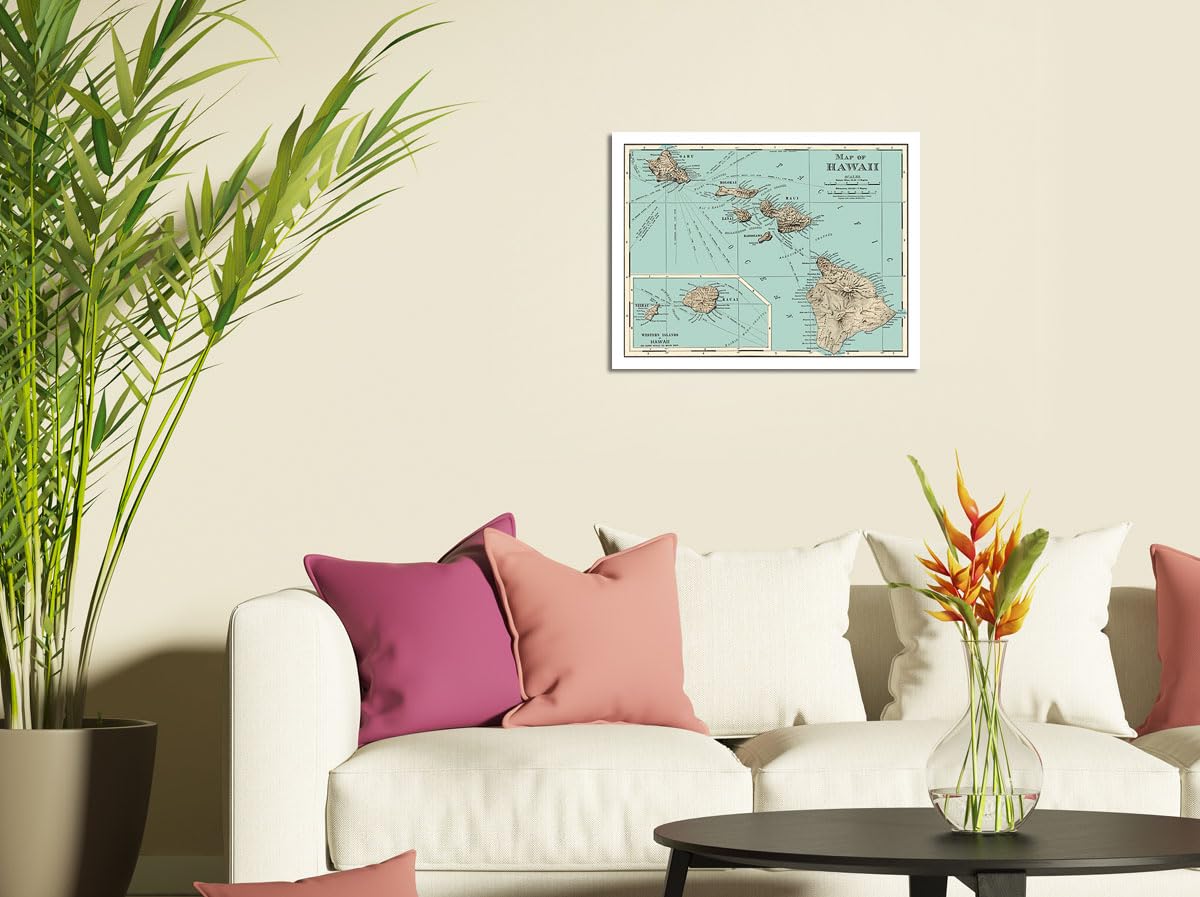 Amazon.com: Vintage Map of Hawaii - from Rand McNally Atlas c.1898