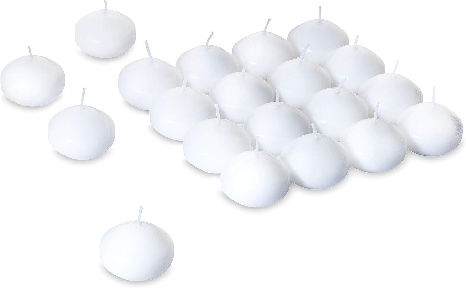 SPAAS Floating Candles | Set of 20 White Floating Candles for Centerpieces at Party, Pool, Holiday, and Wedding Decor | Unscented Long Burning, 4.5+ Hours