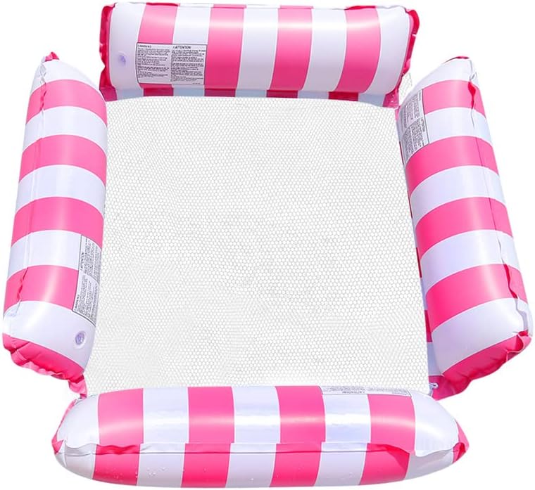 Miniatura 8 de Paquete de 2 flotadores inflables para piscina, hamaca de agua de tamaño adulto, silla de malla flotante 4 en 1 para adultos para vacaciones,