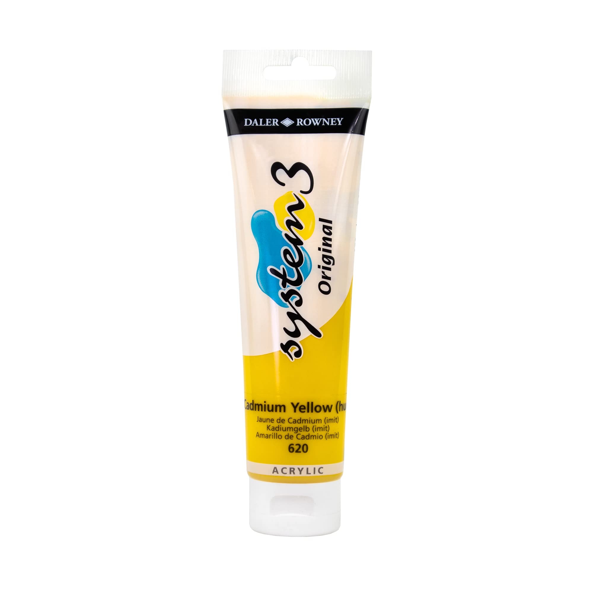 Daler-Rowney System3 Acrylic Paint, Plastic Tube, 5.07oz - 150 ml, Cadmium Yellow Hue