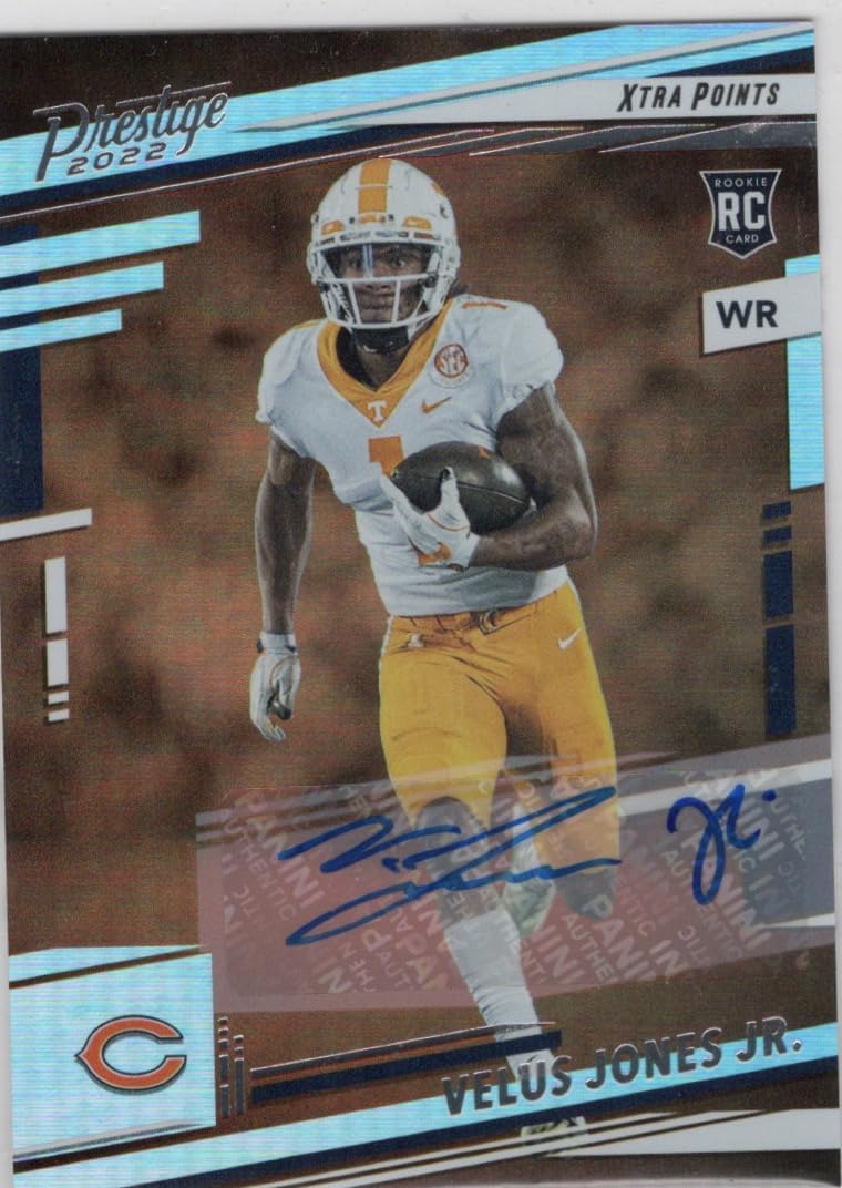 Velus Jones Jr. Autograhed Rookie Card Xtra Points Prestige Collectible Football Card- 2022 Panini Prestige Football Card #389 (Bears)
