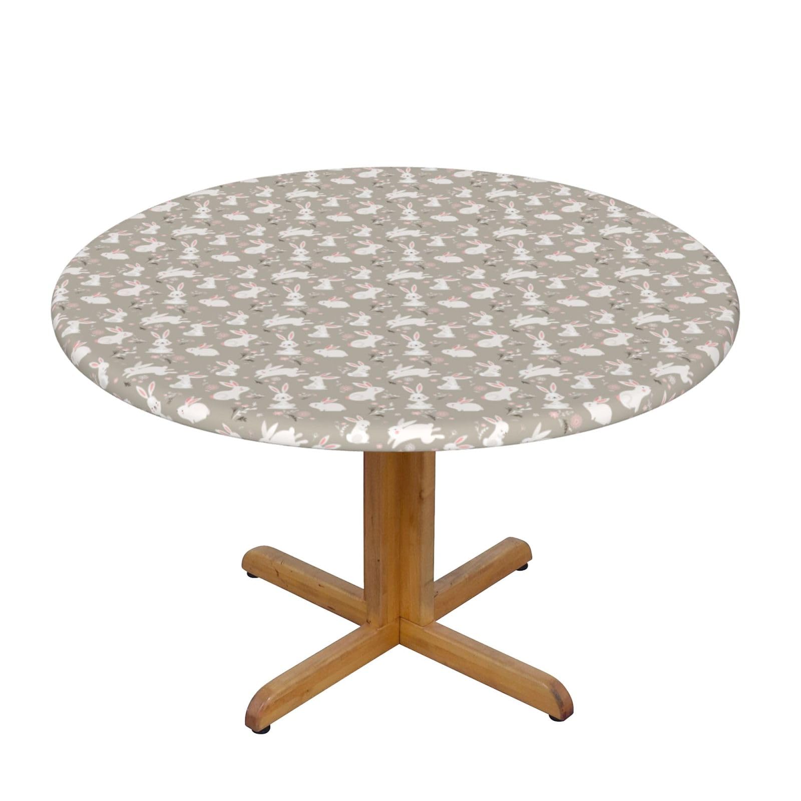 Nappe ronde imperméable extérieure et intérieure pour grands repas de Pâques