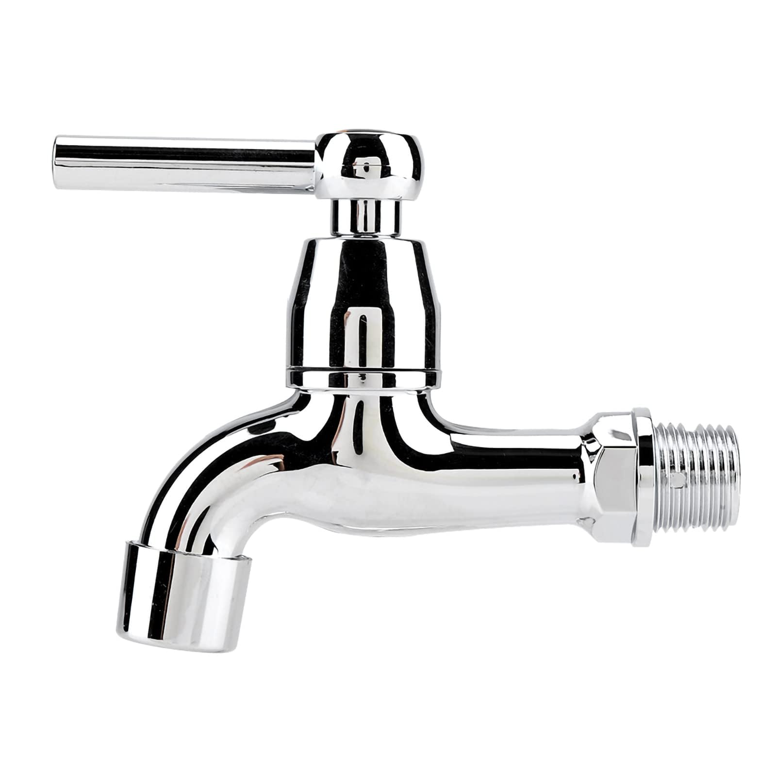 Rubinetto Plastica Cromata per Bagno e Lavanderia | Rubinetto Acqua Fredda Singolo per Lavatrice Vasca e Giardino Esterno | Accessorio Idraulico Multifunzionale