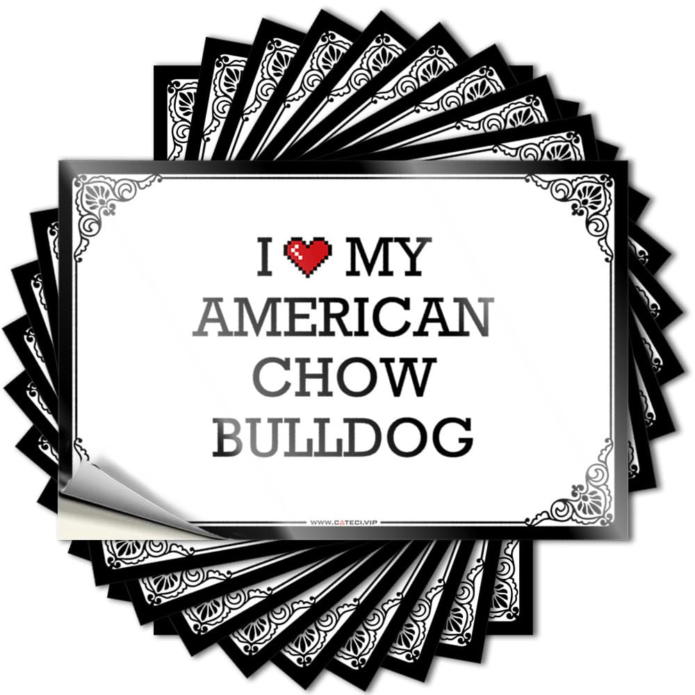 Backyard Decor Bumper Tattoo | I Love My American Chow Bulldog Coffee for Mom Decor(8X12CM)