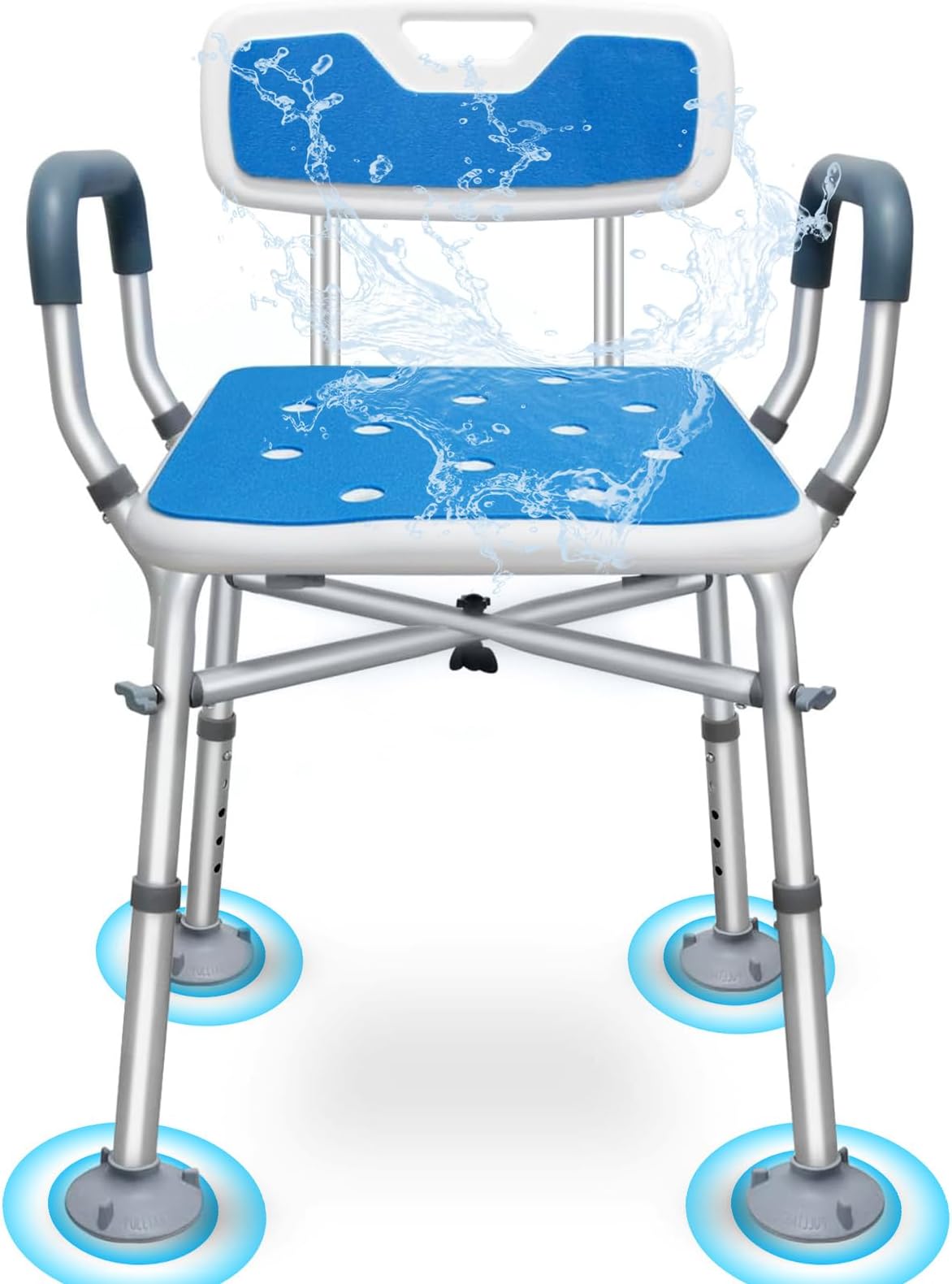 HOMLAND Shower Chair for Inside Shower with Arms and Back, 500 lbs ...