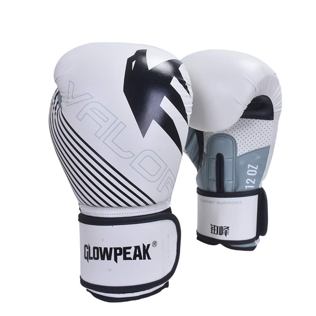 Combattere Guanti di Pugilato per la Formazione di Perforazione Guanti MMA Sparring Pelle Guanti di Pelle Infuso Gel Formazione Muay Thai,Blu,8oz