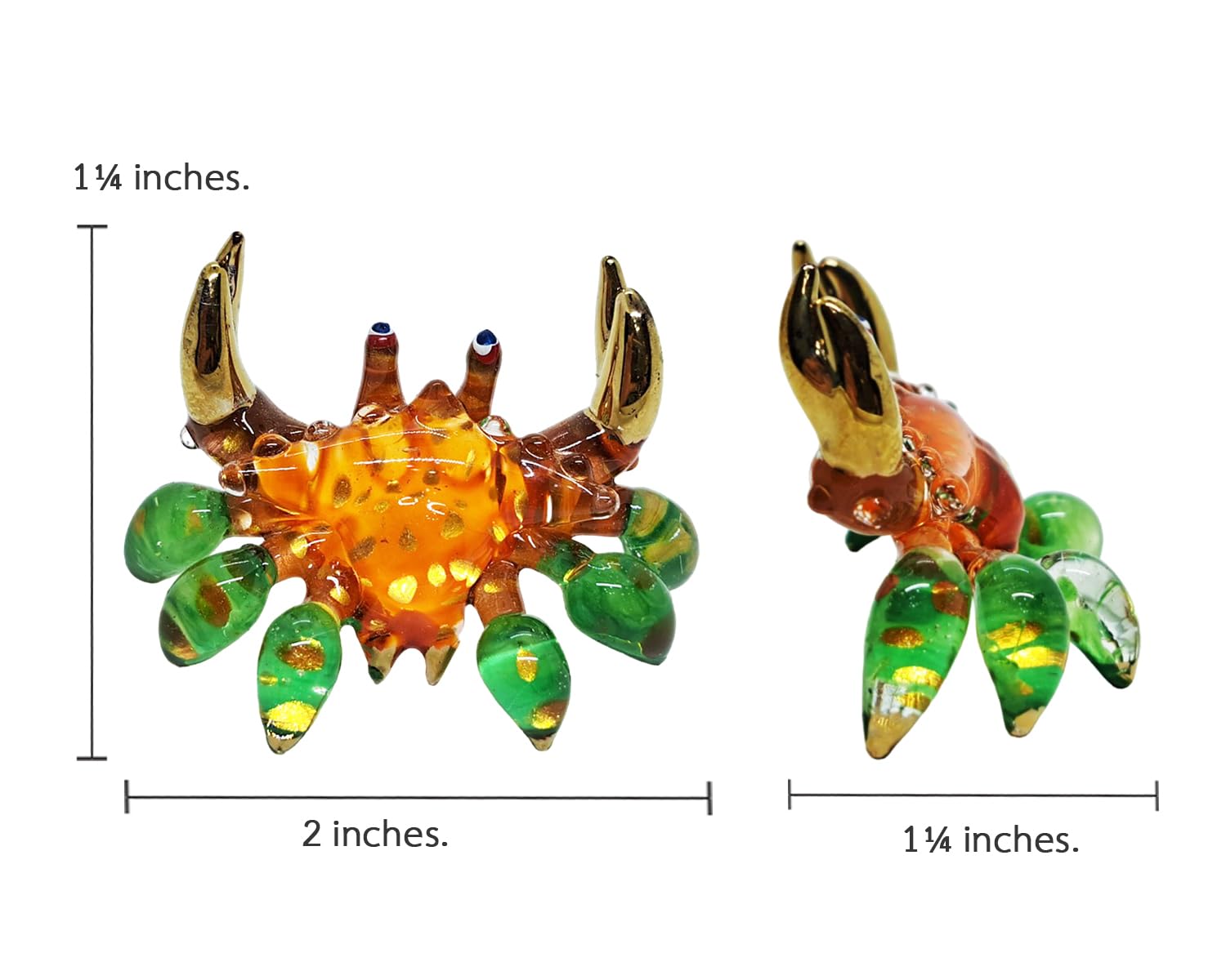 Amazon.co.jp: WitnyStore 長さ2インチ オレンジ色の脚 緑のカニと