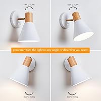 Vista 6 de Apliques de pared, lámpara de pared ajustable blanca para dormitorio industrial, iluminación de lavabo de baño para dormitorio, pasillo, sala