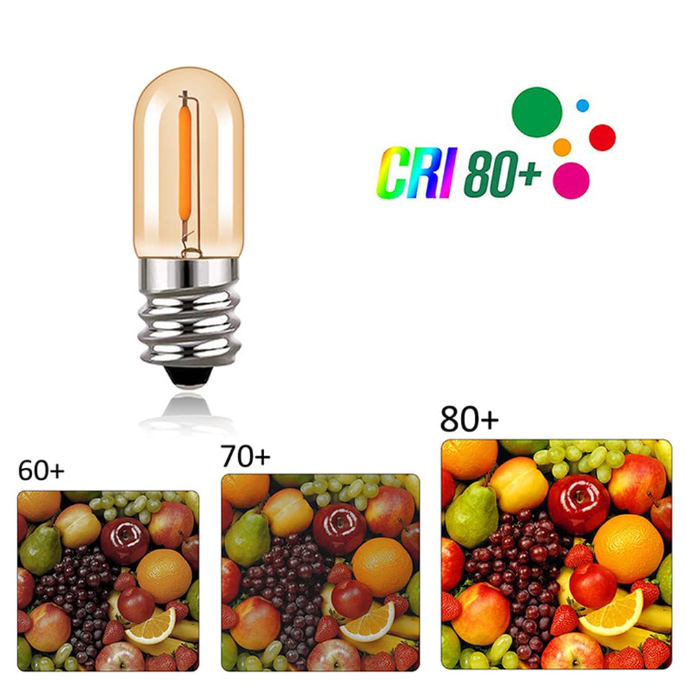 RYTM (Confezione da 20) Lampadine a LED, Lampadine Edison vintage con base E12/E14, Lampadine piccole a filamento LED antico T16, Dimmerabile da 0,6 W CA 100 V-230 V (Warm Yellow Light 2200k)