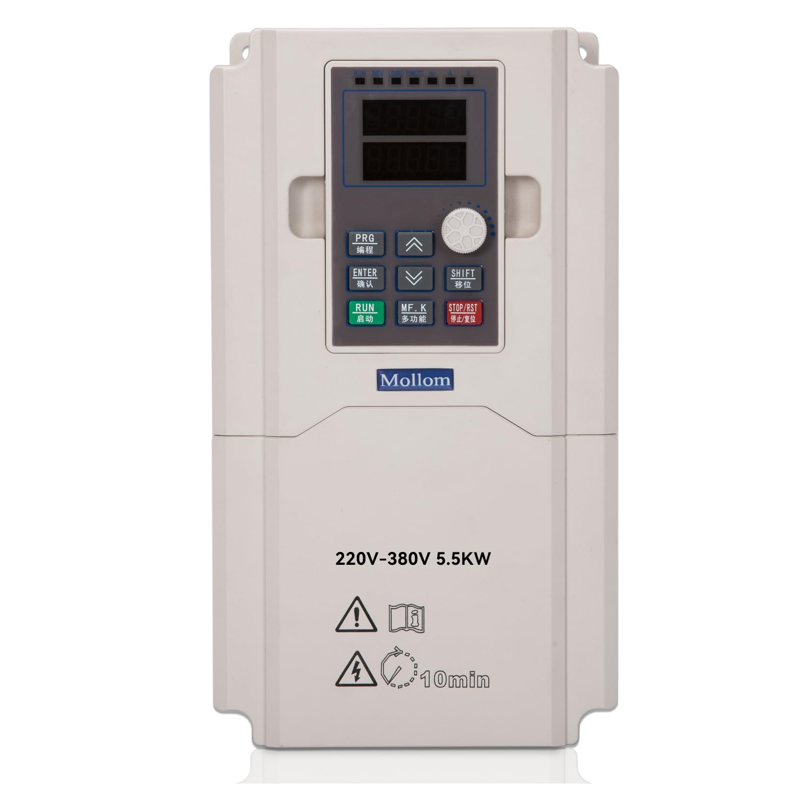 MOLLOM VFD 5.5KW 7.5HP 13A 220V Ingresso Monofase o Trifase a Uscita Trifase 380V 0-3000Hz, Inverter di Controllo per Regolazione Velocità Motore Mandrino CNC