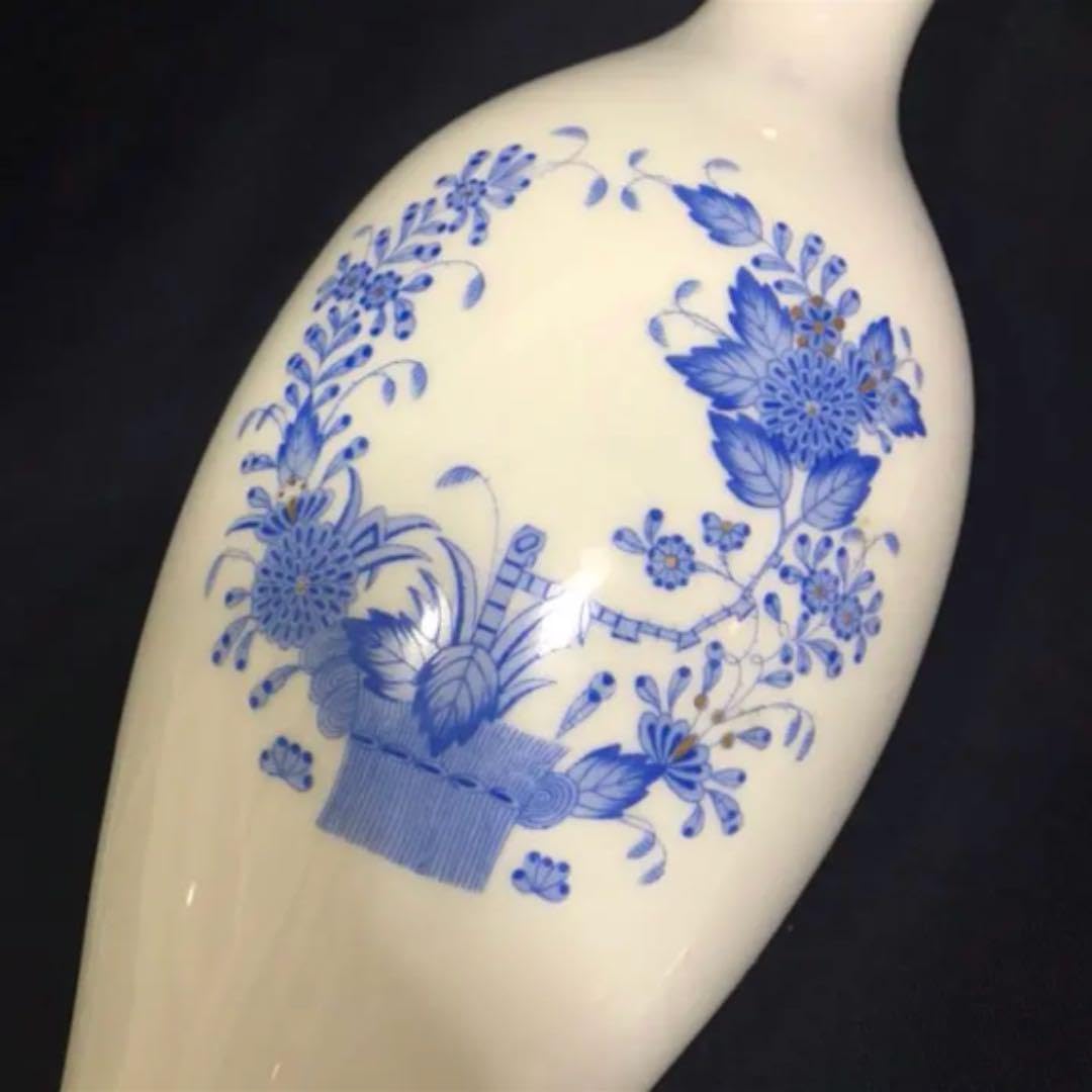 ヘレンド インドの華 ブルー 花瓶 フラワーベース 特大 34cm レア