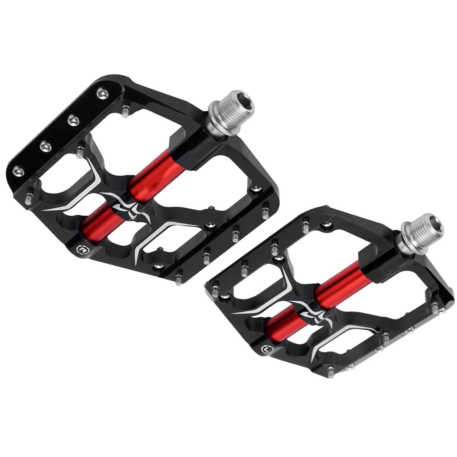 HUIOP Pedal de Bicicleta Pedal de Plataforma 3 Rodamientos Acero Al Cromo Molibdeno Duradero para Ciclismo Negro 120 X 105 Mm