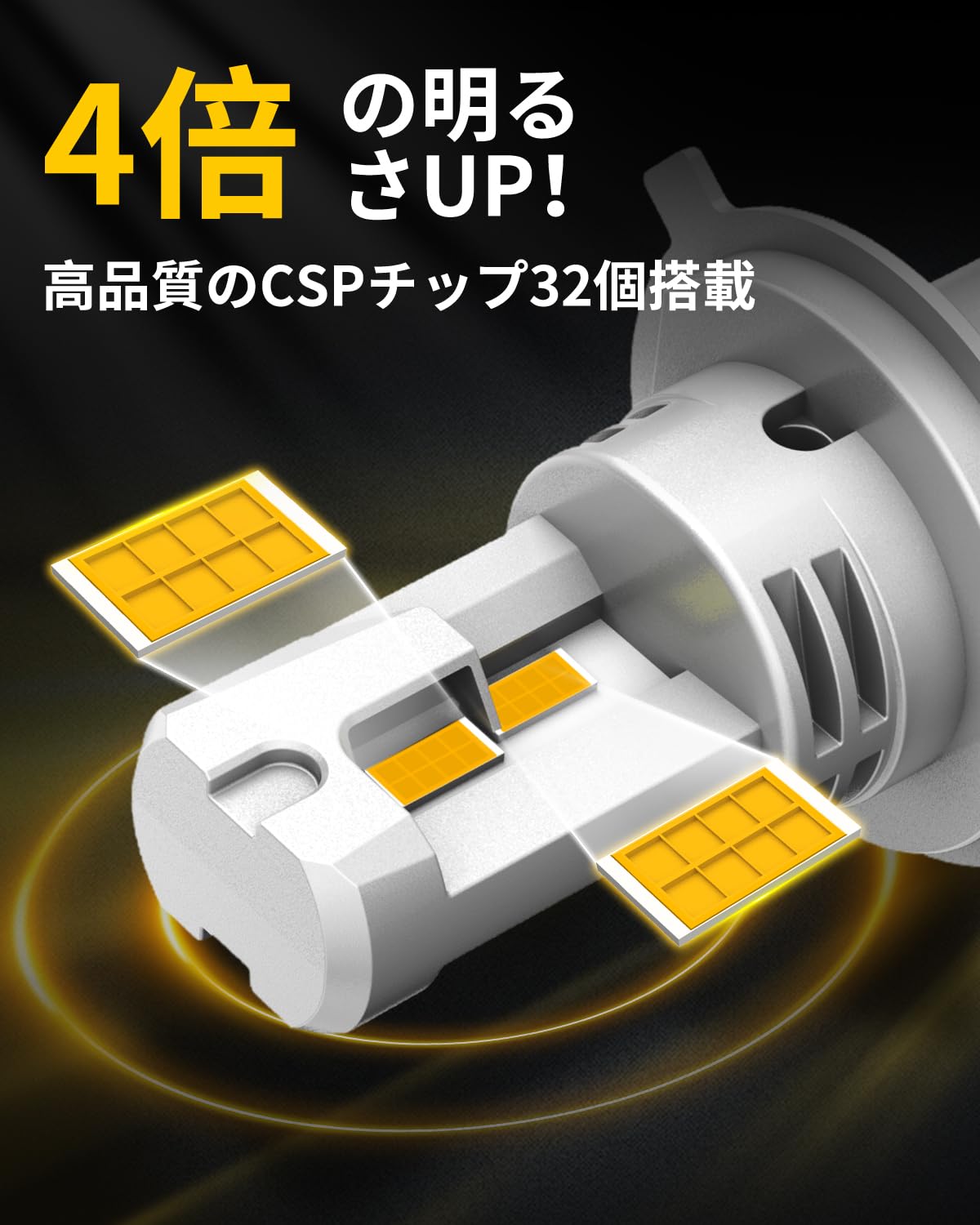 Amazon.co.jp: AUXITO H4 LED ヘッドライト 車検対応 HI/LO切替 4倍 