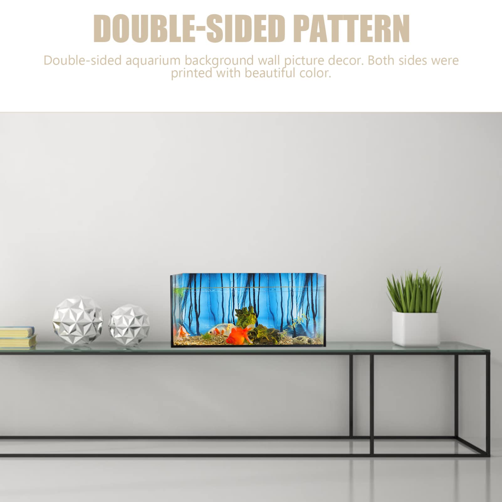 Happyyami 4pièces Décoration De Fond pour Aquarium Arrière-Plan Autocollant Réutilisable pour Réservoir Thème sous-Marin Naturel