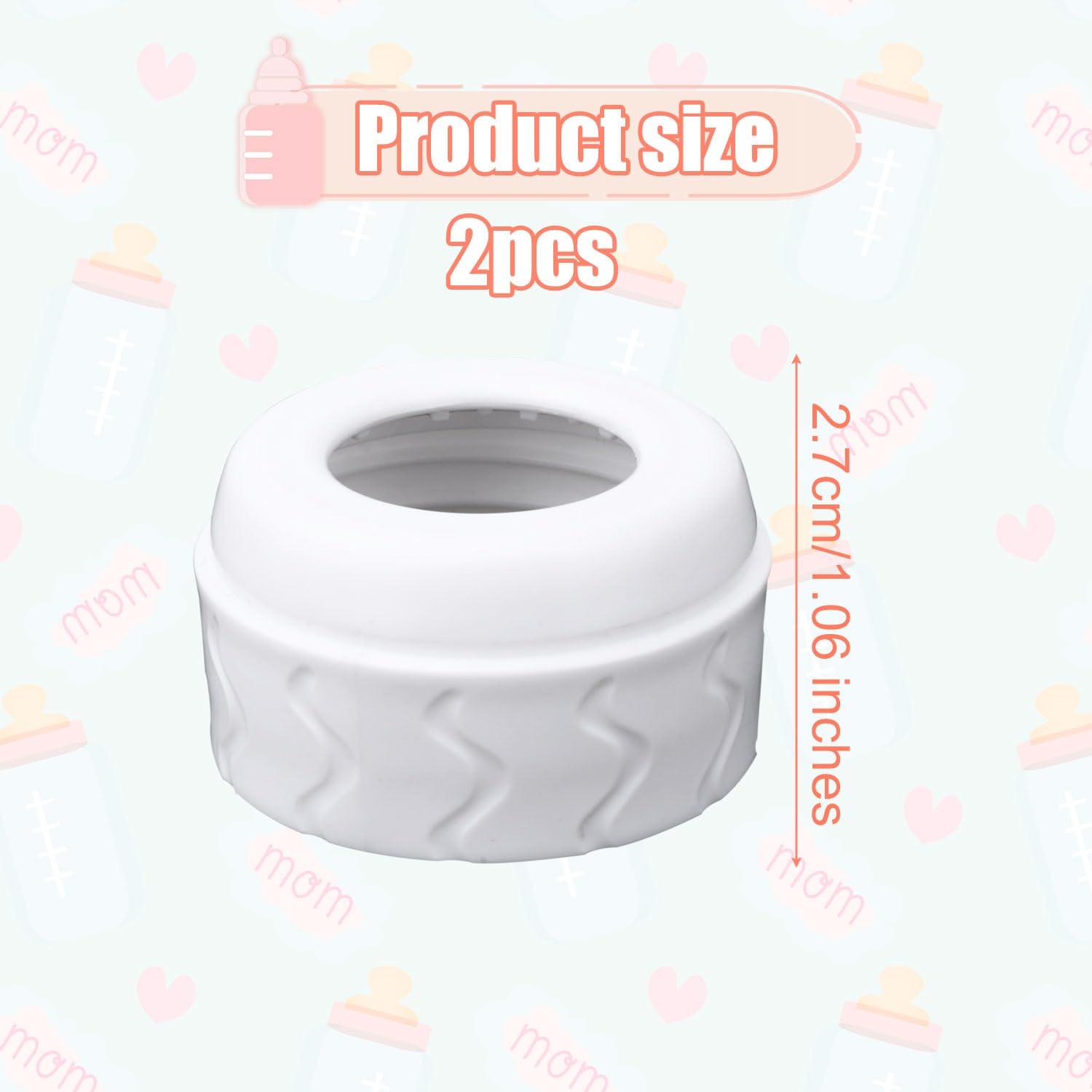 2pcs Replacement Bottle Nipple Ring Collars, Compatible with Dr. Brown's Narrow Plastic & Glass Bottles 4oz & 8oz No Leak or Spills Bottle Nipple Collars Rings Feeding Baby Accessories