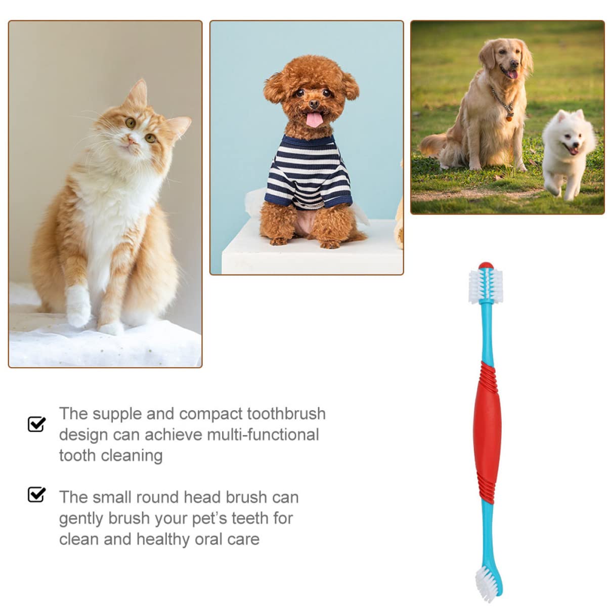 Kisangel 12stücke Teiliges Doppelseitige Hundezahnbürste Ergonomisches Design Sanfte Zahnreinigung Für Hunde Und Katzen Aus Hochwertigem Und Tpe