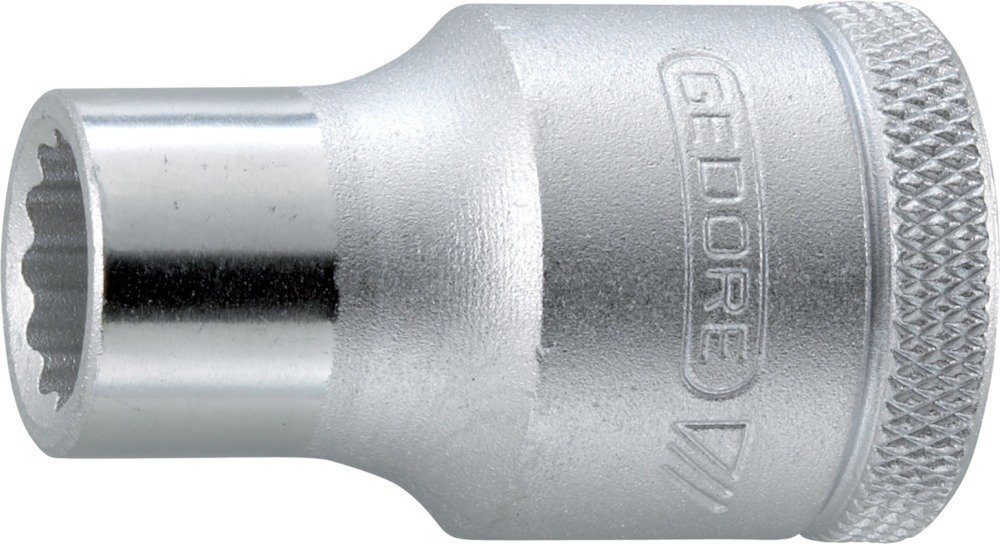 Gedore Silver Socket, 1/2" 12.5 Mm Drive, Bi-Hex, 10 Mm Af, Tool, D 19 10, Chrome-Plated Steel