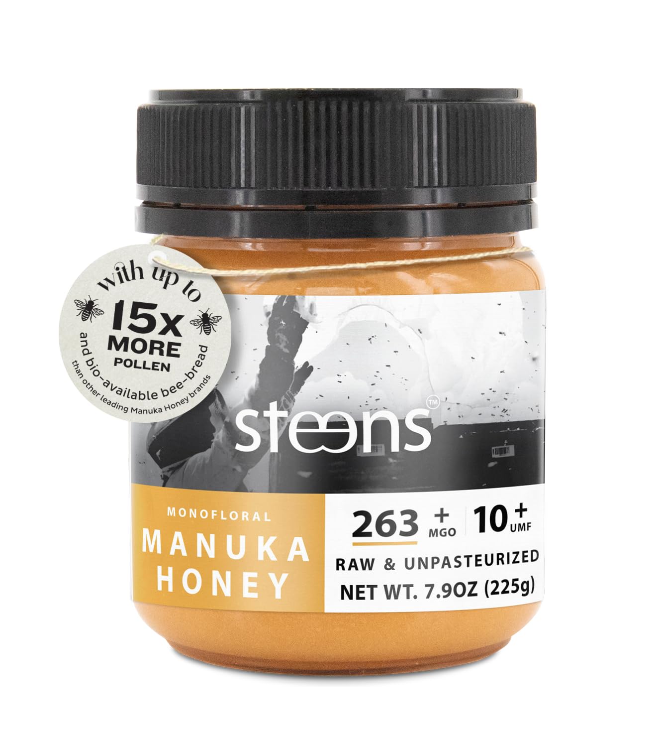 Manuka Honey - MGO 263+ - Pure & Raw 100% Certified UMF 10+ Manuka Honey - Bottled and Sealed in New Zealand - 1x 7.9 oz Jar