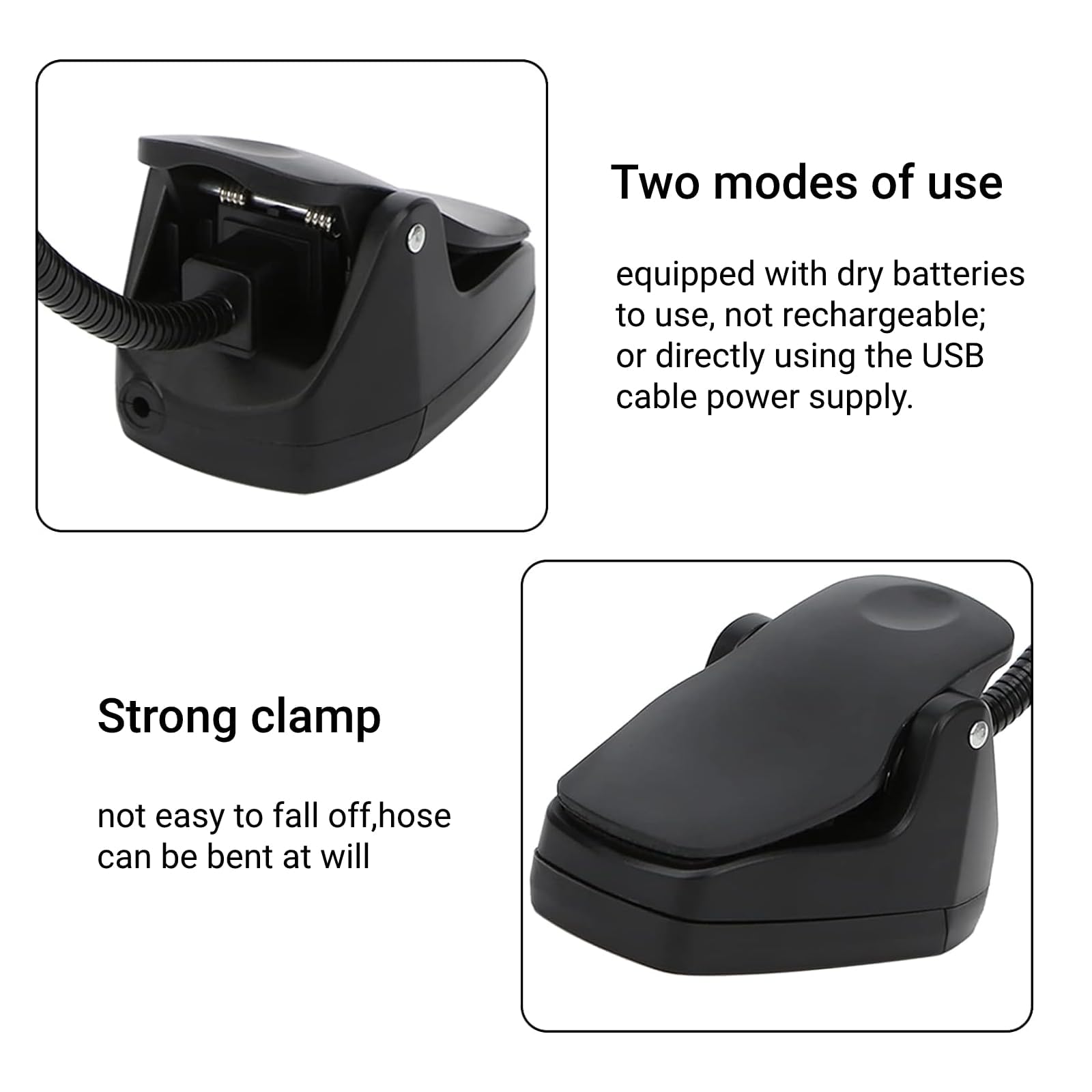 LiebeWH Lámpara de Música LED Luz de Lectura LED Lámpara de Atril de Música con Clip Cuello Ajustable USB Profesional Lampara Partituras 2 Modos de Iluminación