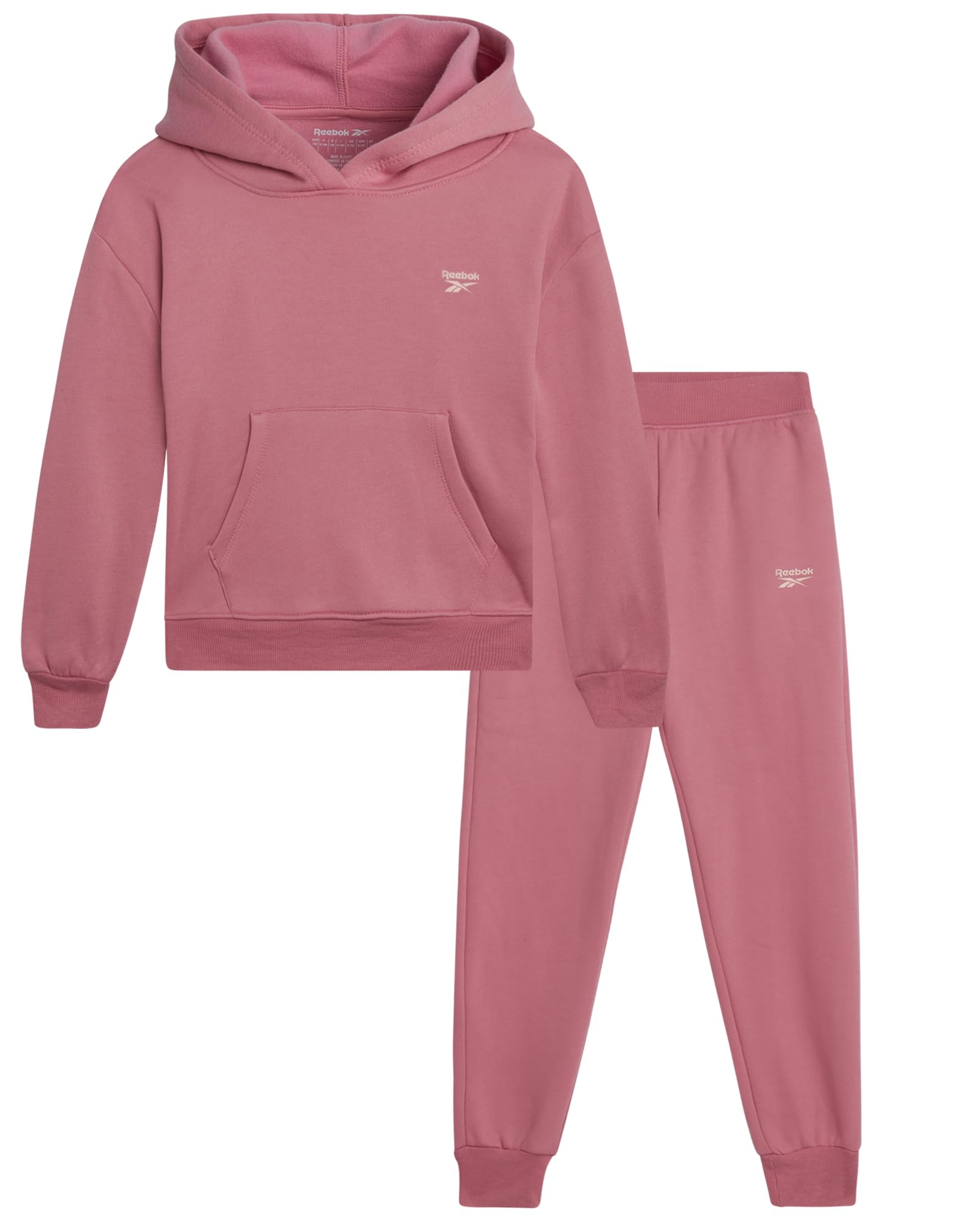 Reebok Ensemble de jogging pour fille – Ensemble de survêtement assorti 2 pièces avec pull à capuche et jogging athlétique pour filles