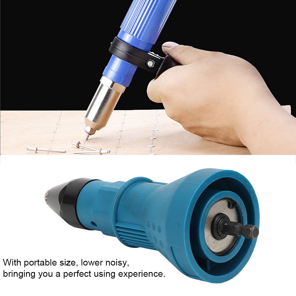 Adattatore per Attacco Pistola per Trapano per Rivetti Strumento per Carpentiere Elettrico Senza Fili Pistola per Rivetti Pop (Blue)