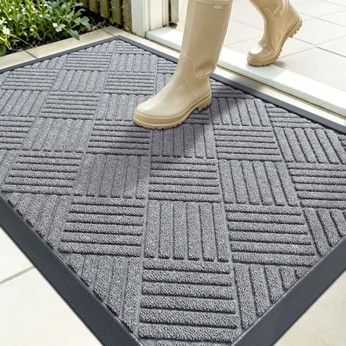 Image of OLANLY Front Door Mat Outside Entrance 35x23, Waterproof Heavy-Duty Doormat