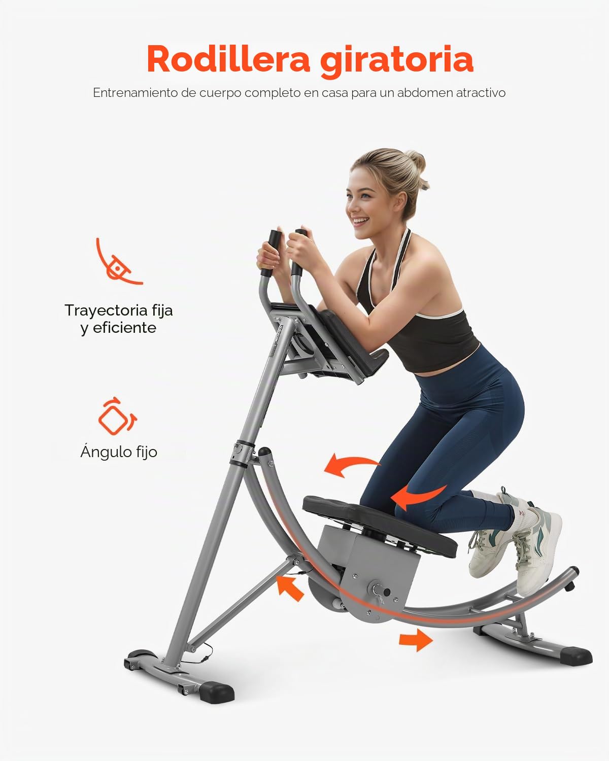 VEVOR Máquina de Ejercicios Abdominales Equipo de Entrenamiento Abdominal para Gimnasio en Casa Capacidad de Peso de 136 kg Máquina de Ejercicios Abdominales para Entrenamiento de Fuerza Ajustable