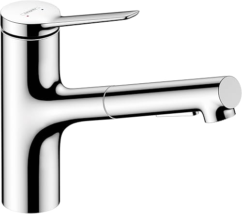 Miniatura 6 de hansgrohe Zesis 74800801 - Grifo de cocina moderno de 9 pulgadas de alto, rociador extraíble de 1.75 GPM en óptica de acero inoxidable