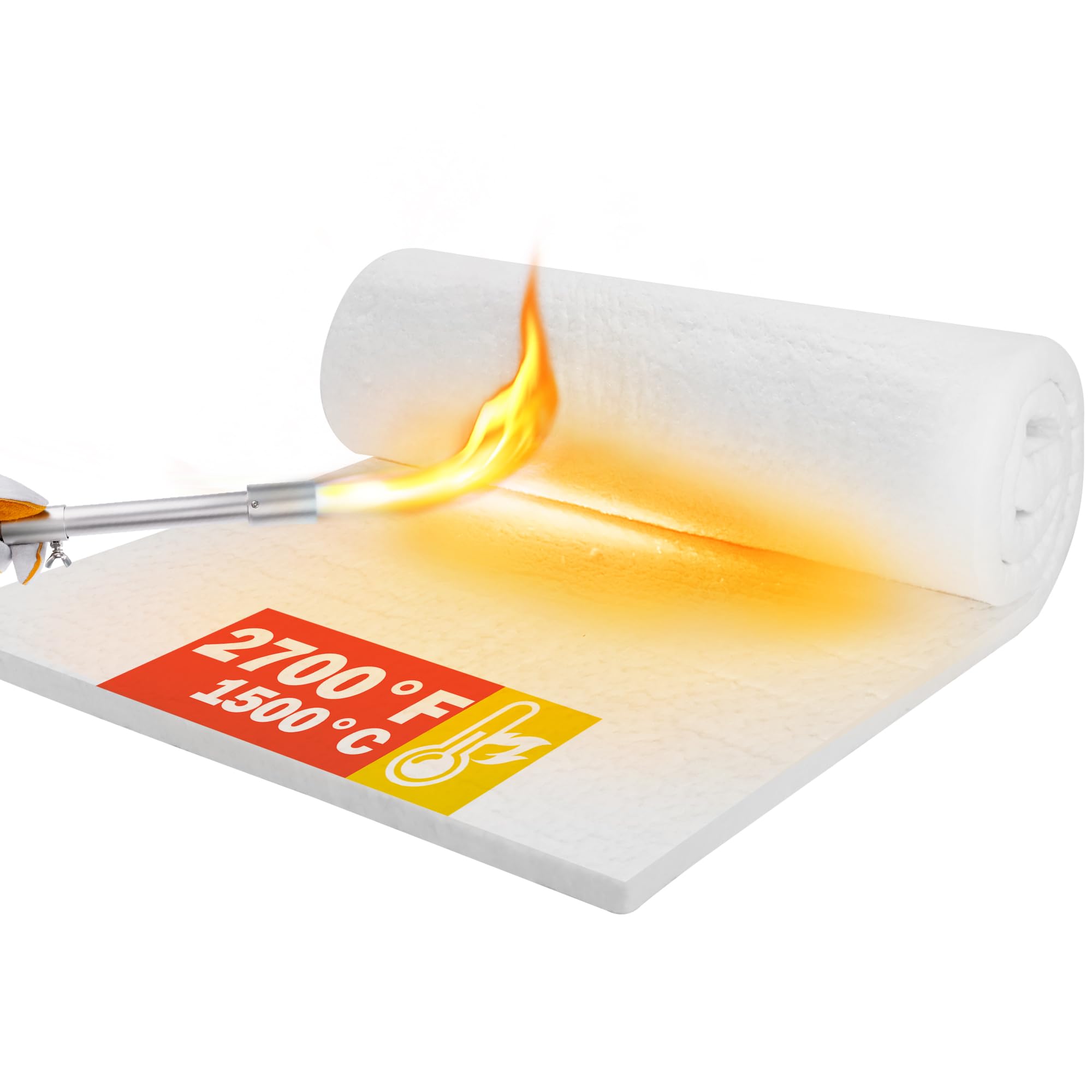 Ceramic Fiber Insulation, 31"x24"x1" Thick, 2600F Fireproof Insulation Blanket for Wood Stove Baffle, Fireplace, Pellet Stove, Chimney, Furnace, Boiler, Pizza Ovens and Forge