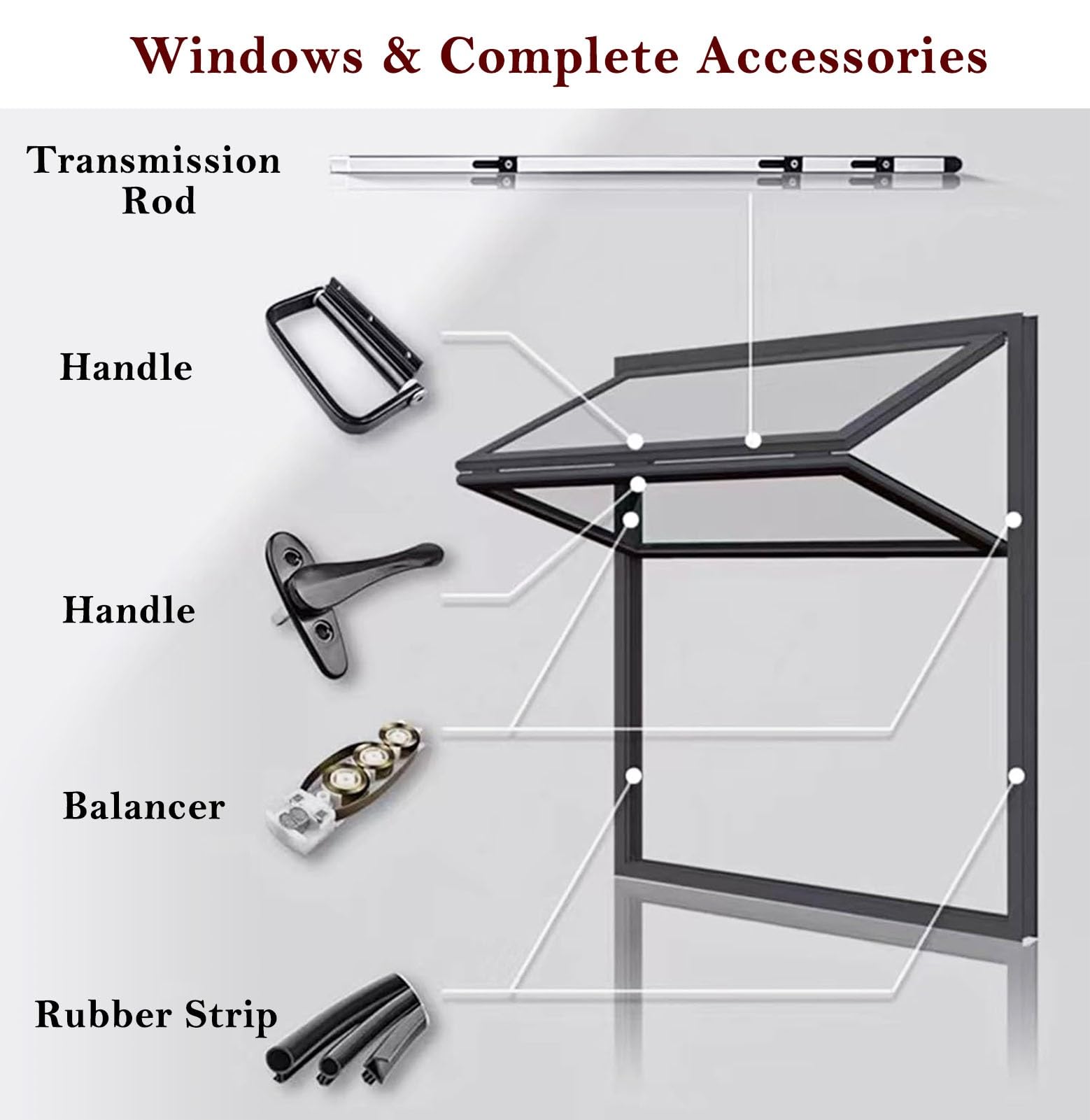 Ventanas Aluminio Ventanilla Abatible Superior e Inferior con Cristal Reforzado y Cerradura, Ventanilla de Servicio para Camiones de Comida, Hasta 85 Grados Ventanilla Corredera Ventanilla de Doble Ho