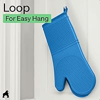 Vista 130 de GORILLA GRIP - Juego de guantes de horno de silicona suave sin BPA, guantes de cocina resistentes al calor e impermeables, forro de algodón grueso