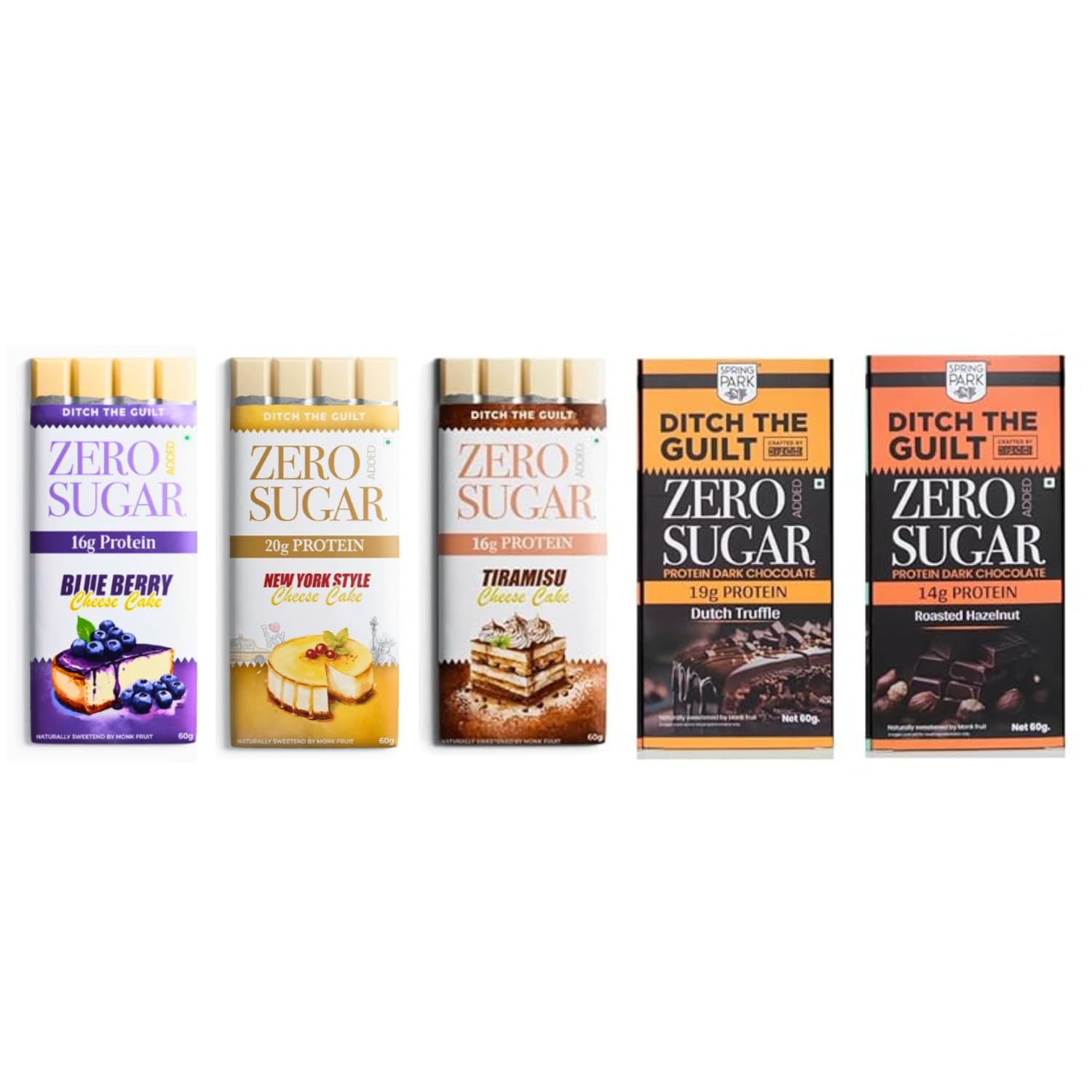 COUGAR Ditch The Guilt Zero Added Sugar Protein Chocolate Bar Blue Berry Cheese Cake, Tiramisu Cheese Cake, New York Style Cheese Cake, Roasted Hazelnut, Dutch Truffle, Chocolate Bars, 5 flavour of 60g Each (B0DF5MZ4VT) Amazon Price History, Amazon Price Tracker