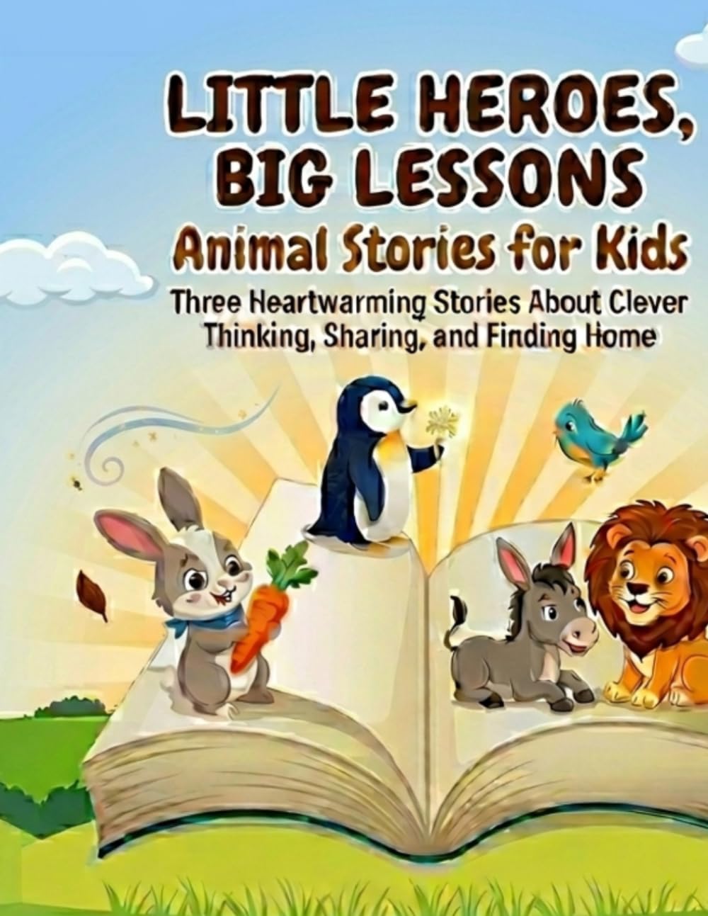 LITTLE HEROES, BIG LESSONS : Animal Stories for Kids: Three Heartwarming Stories About Clever Thinking, Sharing, and Finding Home