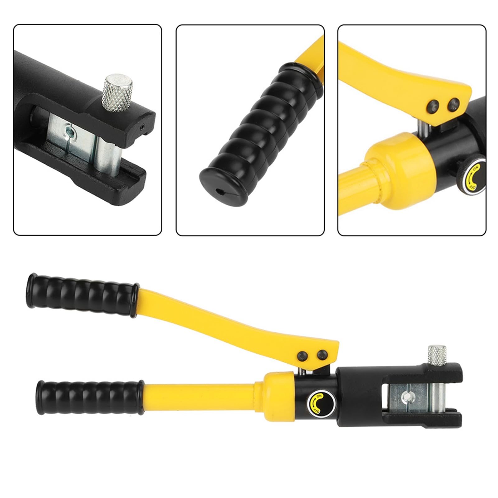 Haofy Herramienta de Engarzado de Terminales de Engarzado de Batería de Cable de Alambre Hidráulico 10T con Troqueles para Electricistas Profesionales