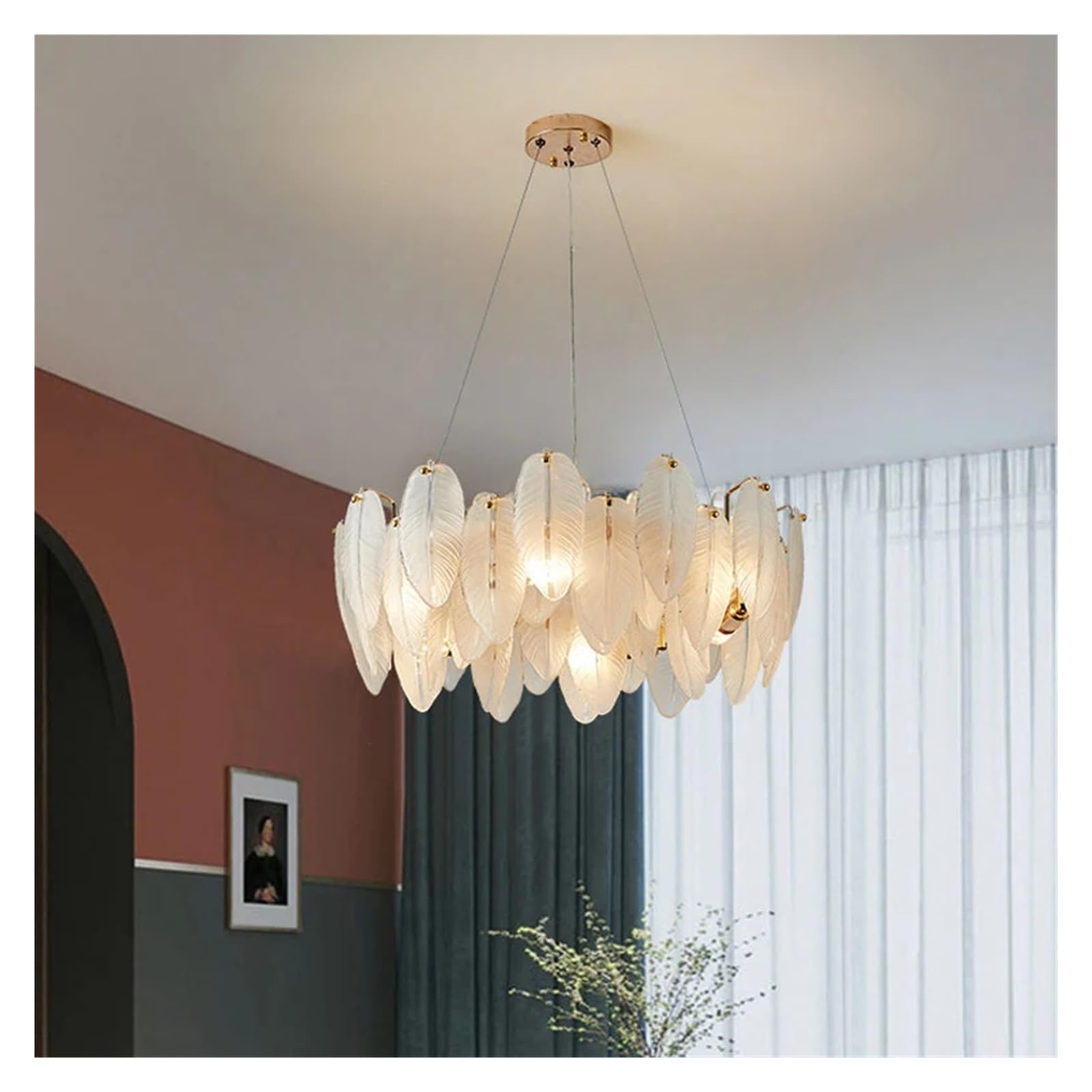 Lustre salon moderne plafonnier en verre nordique haut de gamme