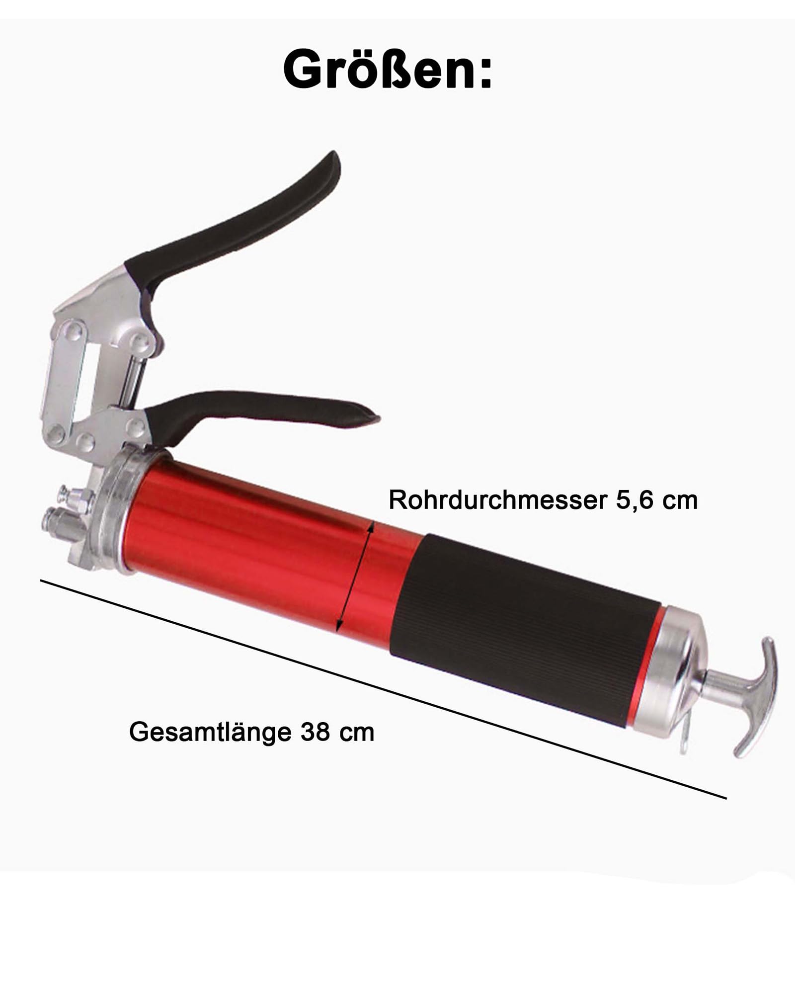 Pompe a Graisse Manuelle: 7000PSI Pistolet à Graisse Professionnel avec Poignée Pistolet à Une Main avec Tuyau Flexible, Rallonge Rigide, Buse Pointue pour Cartouches de 400cc