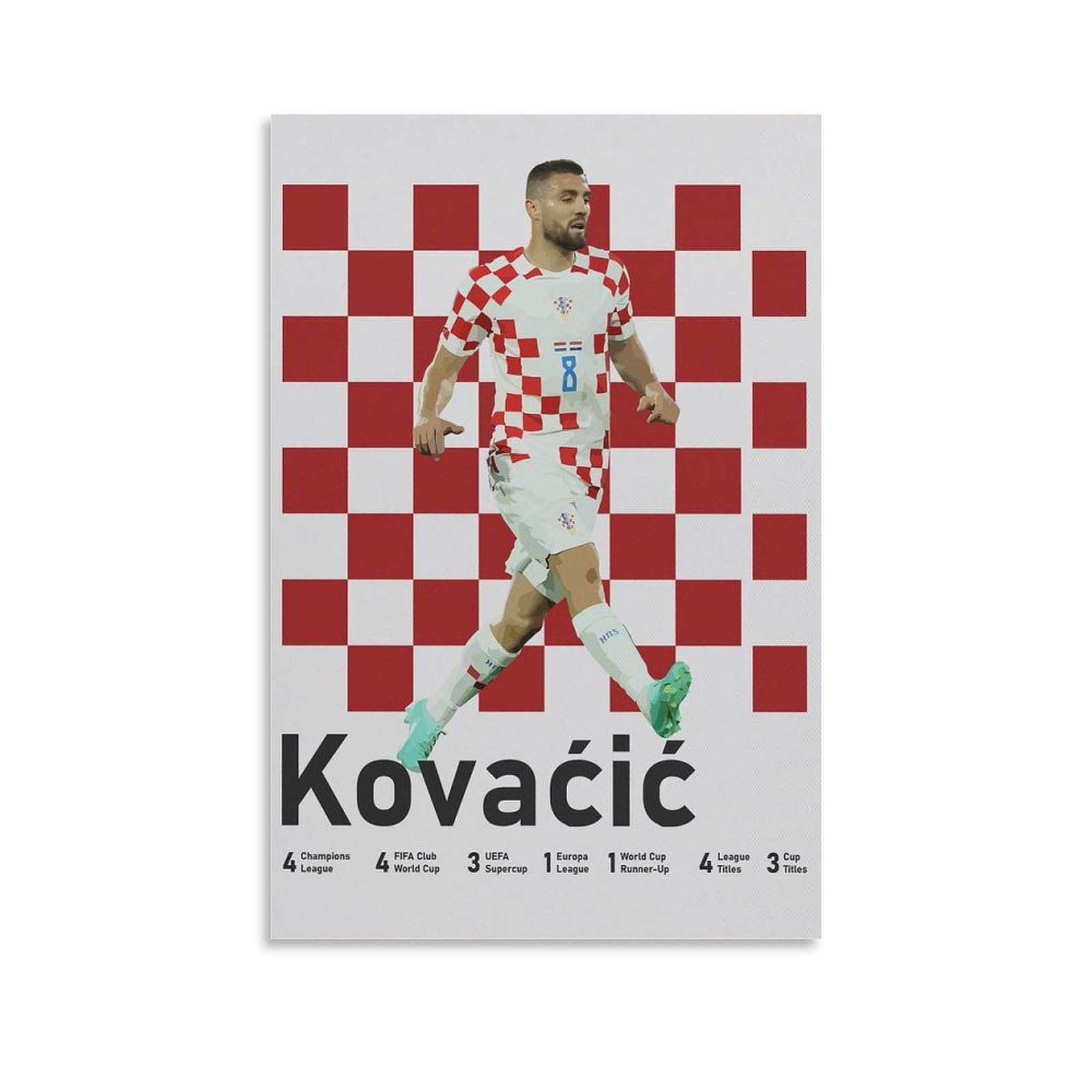 QZFNCOYU Mateo Kovacic Croatian Football Art Poster Canvas Poster Bedroom Decor Landscape Office Room Decor Gift 20x30inch(50x75cm)