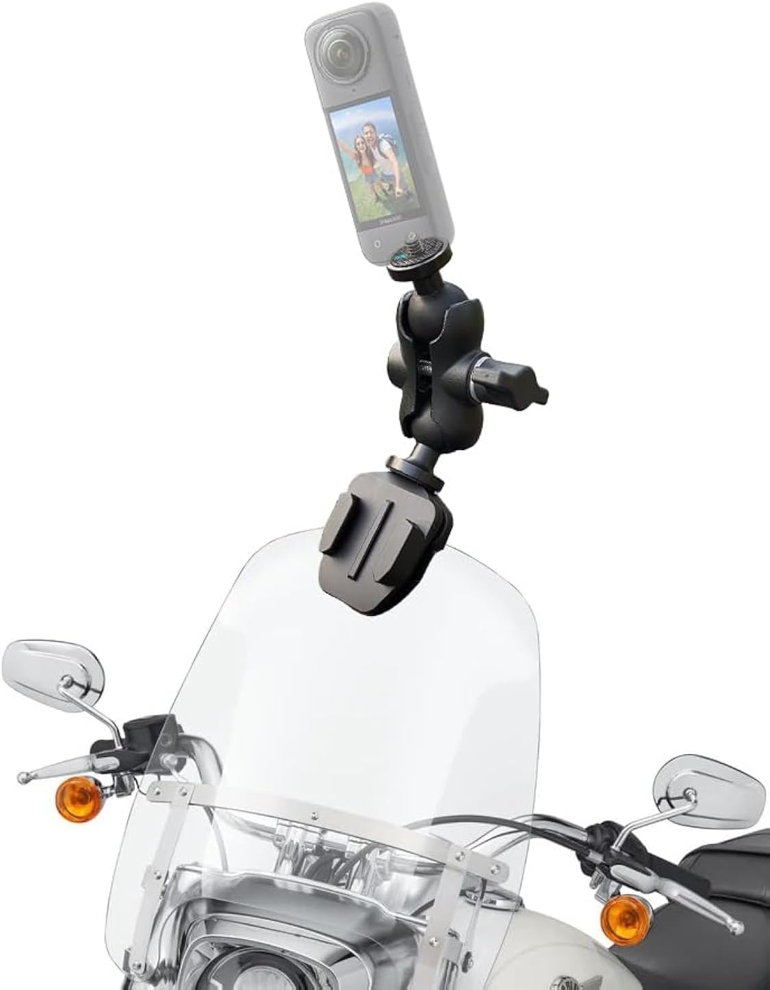Supporto Manubrio Moto/Bici Con Asta Carbonio | Per GoPro E Insta360 - Regolabile 360° - Foto 9