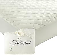 Treescend GOTS Organic Cotton Mattress Protector Queen - Breathable Noiseless 300GSM Quilted Pad, Deep Pocket (Ivory)