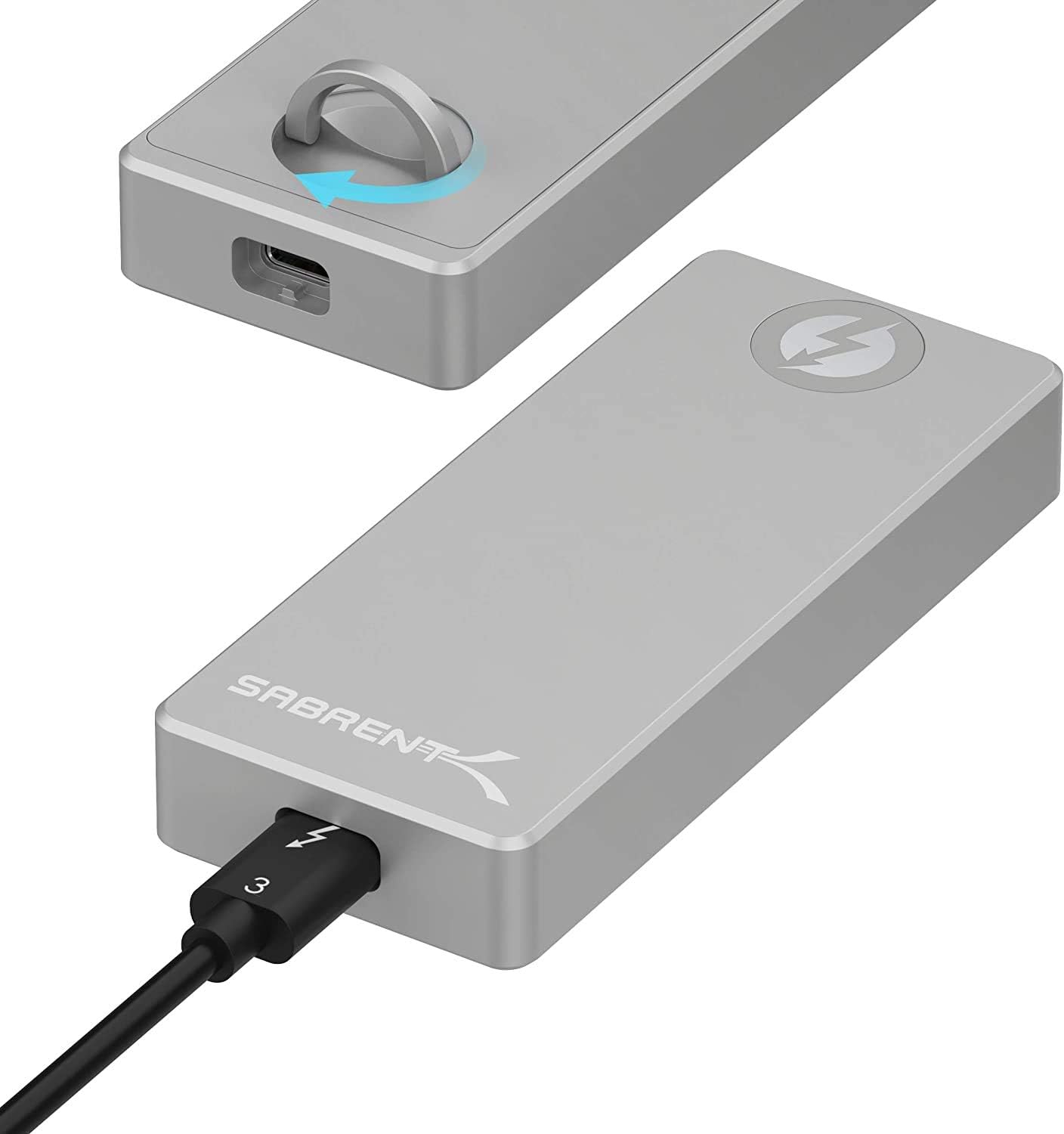 SABRENT Thunderbolt SSD NVMe Enclosure, Tool Free, Super Fast 20Gbps, Thunderbolt 3 Aluminum M.2 Reader, Plug and Play (EC-T3NS)