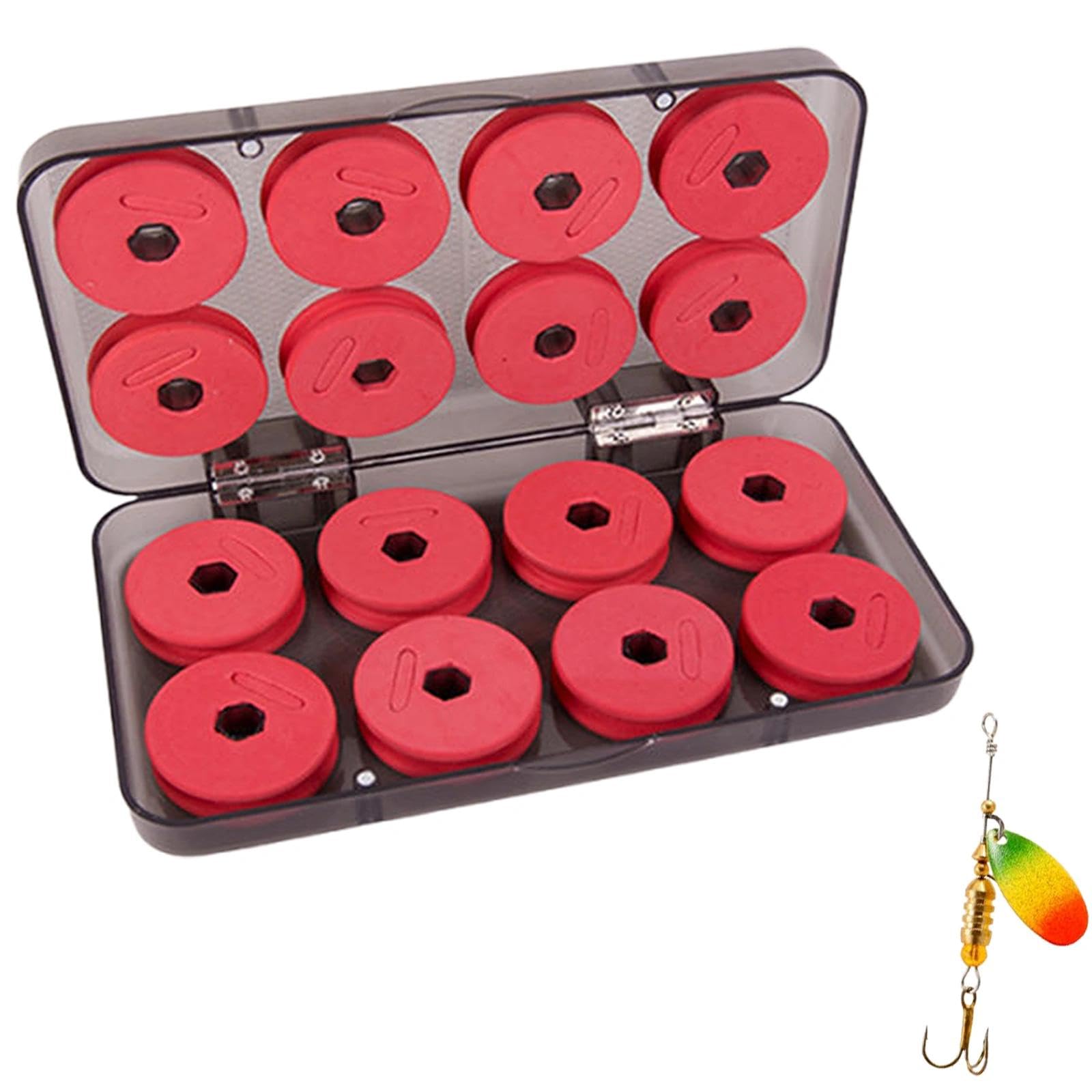 TRHDFW 16pcs Fishing Line Storage Foam Spools, Foam Winding Board, Spools Fly Gear for Organizer Storage Accessories