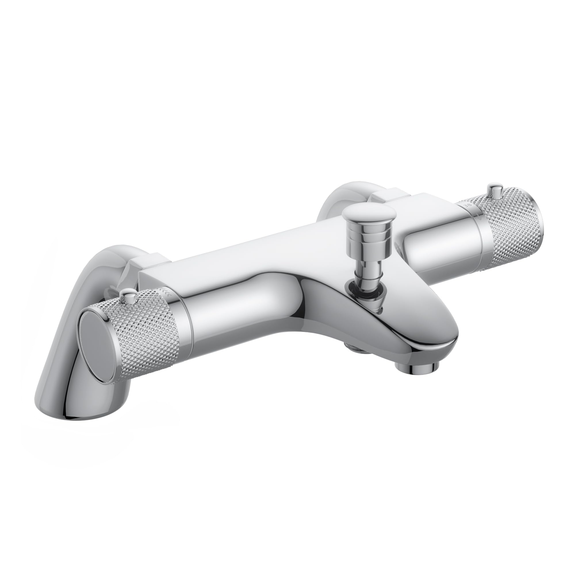 MENDIO Thermostatic Bath Shower Mixer Tap,Bathtub Shower Mixer Tap,Thermostatic Bathroom Shower Tap,Deck Mounted,Solid Brass,Chrome