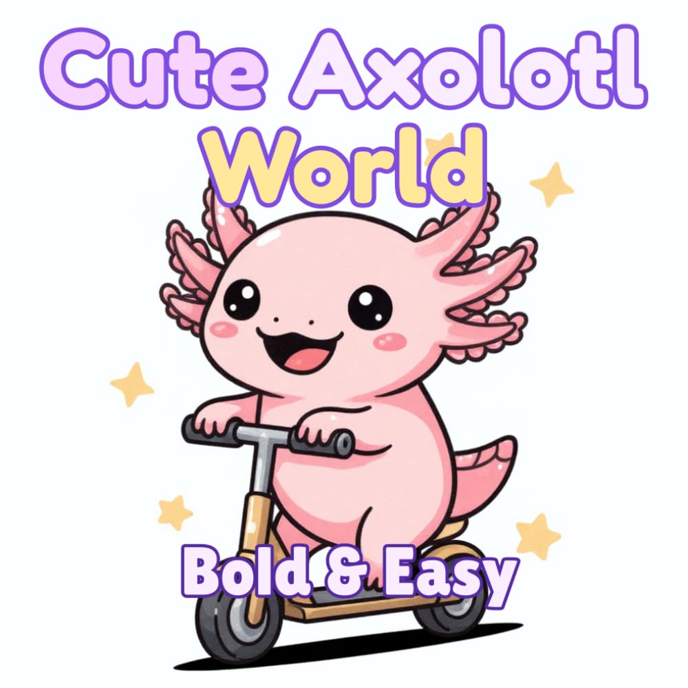 Cute Axolotl World: Cute, Easy, and Relaxing Coloring Fun for All Ages