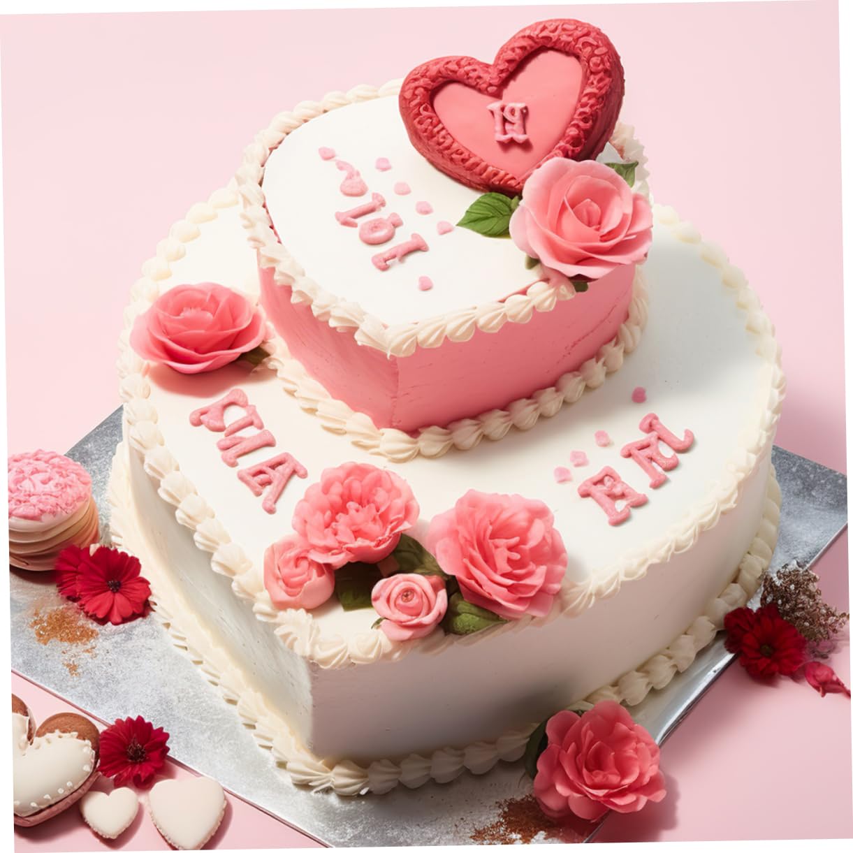 3 Pièces Moule à Gâteau Mousse Blanc Forme de Cœur pour Décoration de Gâteaux Pratique de Pâtisserie pour Saint Valentin et Mariage