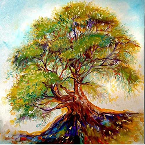 Kit point de croix pré-imprimé 11CT arbre déformé toile broderie 40x50 cm DIY