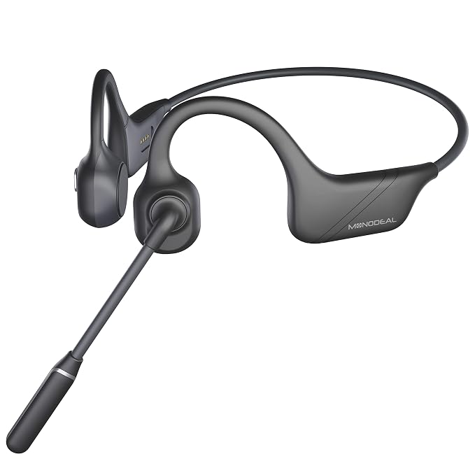 222 Bone Sound Bluetooth Headphones With Microphone, 5.3 Open Ear Multipoint Connection, Sports Headset for Office, Meeting, Online Learning