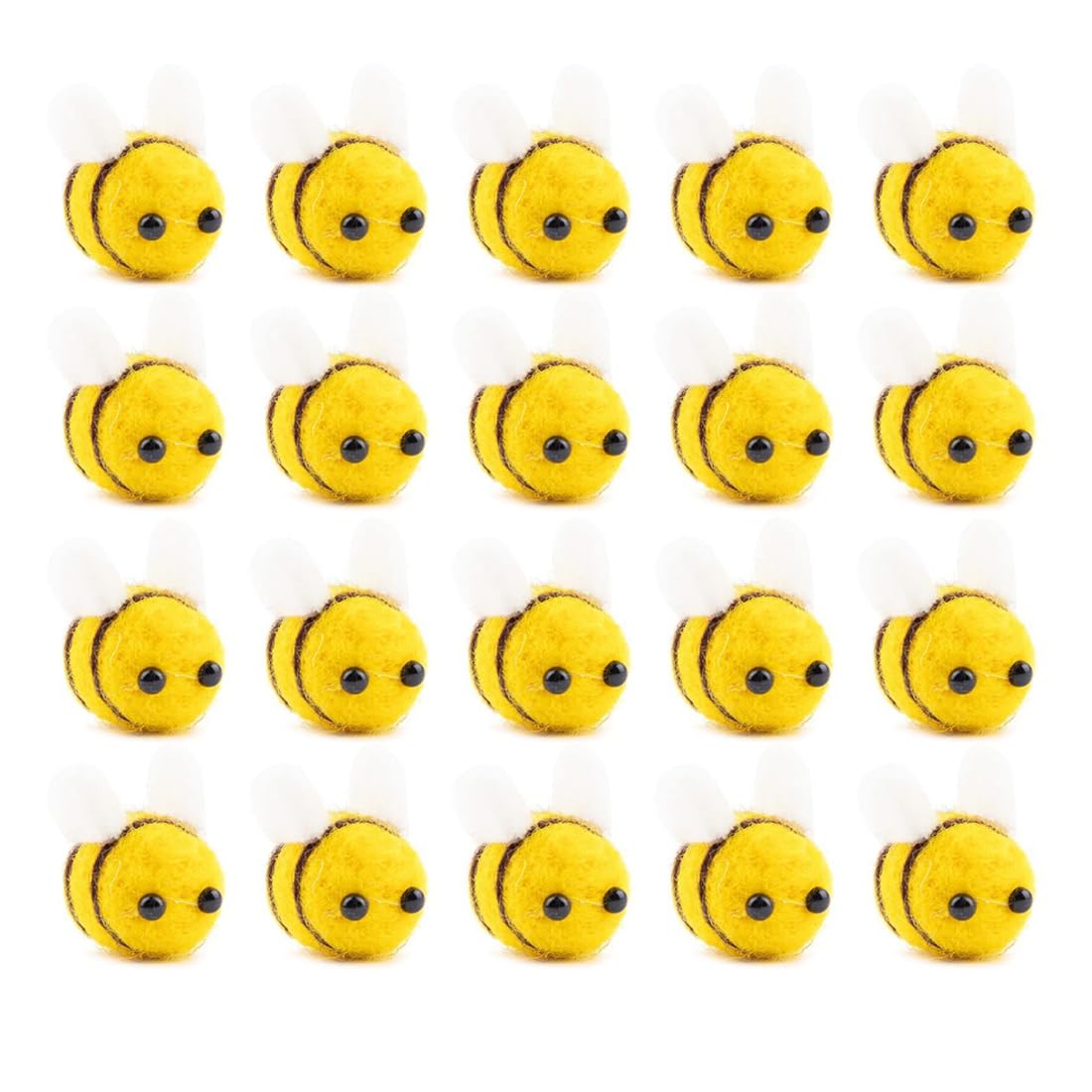 20 Piezas Mini Abeja de Fieltro de Lana de Abeja 20 mm Ideal para Manualidades, Fiestas y Decoración del Hogar