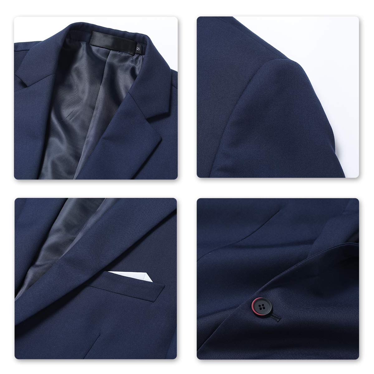 Allthemen Abito da Uomo in 2 Pezzi Tinta Unita con Un Bottone e Spacco sul Retro (Blazer + Pantaloni) Suit da Lavoro Business