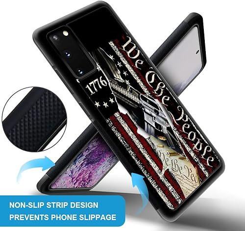 Miniatura 3 de DJSOK Funda compatible con Samsung Galaxy S20 FE, clásica bandera estadounidense independiente 1776 We The People diseño de patrón trasero + funda